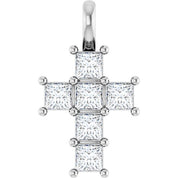 10K White 1/2 CTW Lab-Grown Diamond Pendant