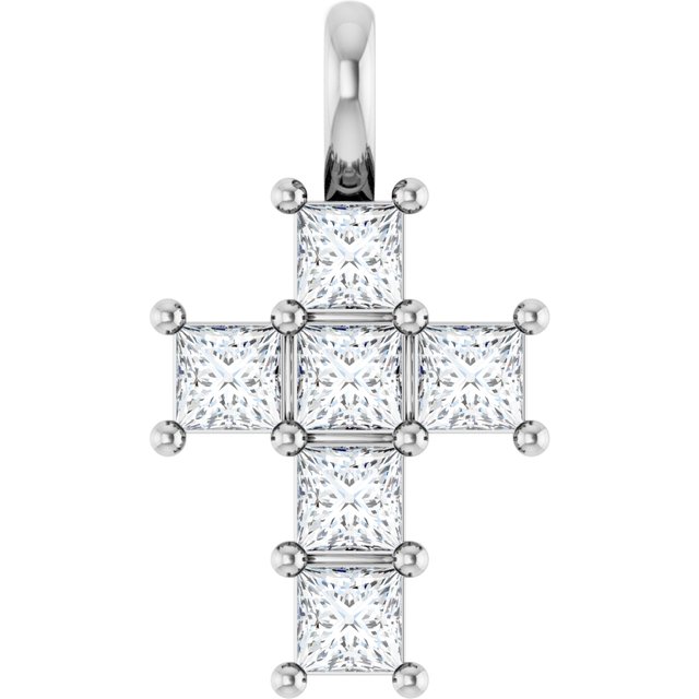 10K White 1/2 CTW Lab-Grown Diamond Pendant