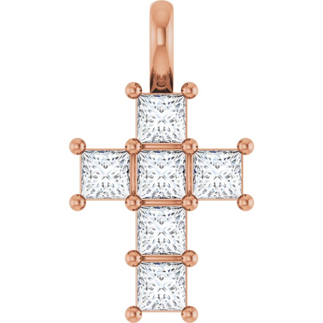 10K Rose 1/2 CTW Lab-Grown Diamond Pendant