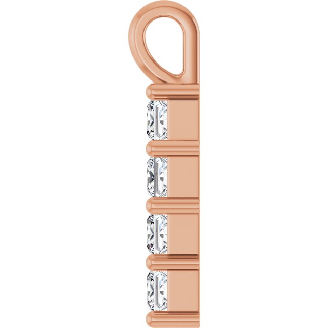 10K Rose 1/2 CTW Lab-Grown Diamond Pendant