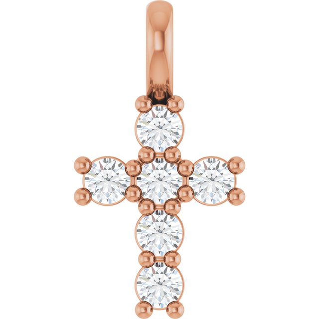 10K Rose 1/6 CTW Lab-Grown Diamond Pendant