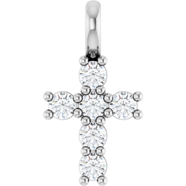 10K White 1/6 CTW Lab-Grown Diamond Pendant