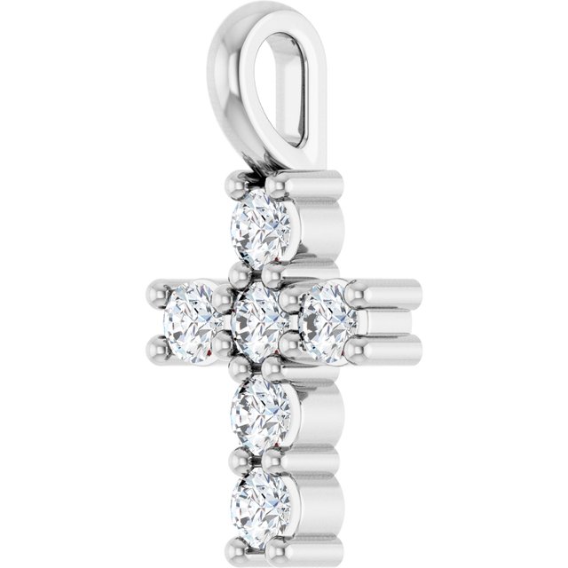 10K White 1/6 CTW Lab-Grown Diamond Pendant