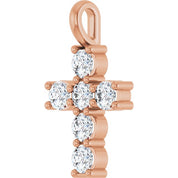 10K Rose 1/2 CTW Lab-Grown Diamond Pendant