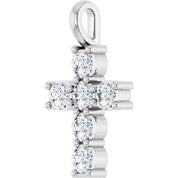 10K White 1/2 CTW Lab-Grown Diamond Pendant