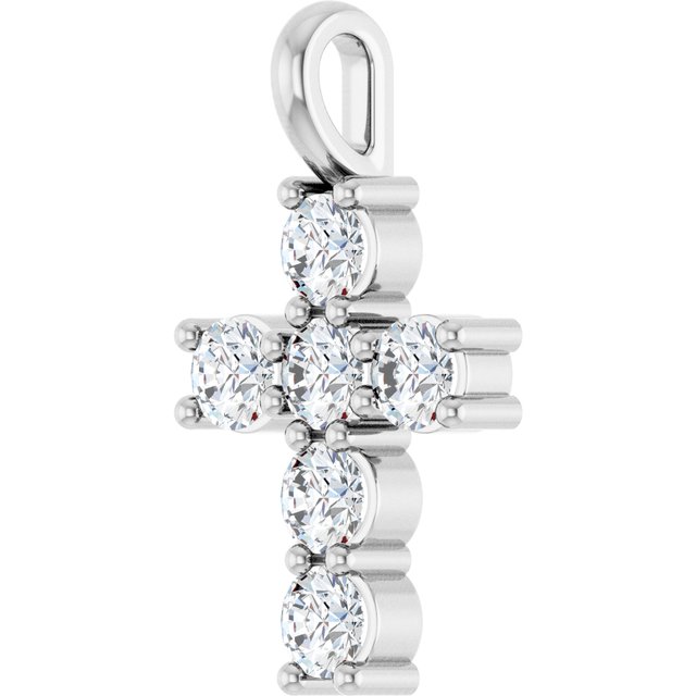 10K White 1/2 CTW Lab-Grown Diamond Pendant