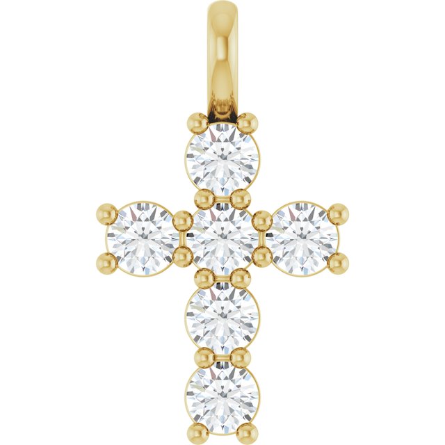 10K Yellow 1/2 CTW Lab-Grown Diamond Pendant