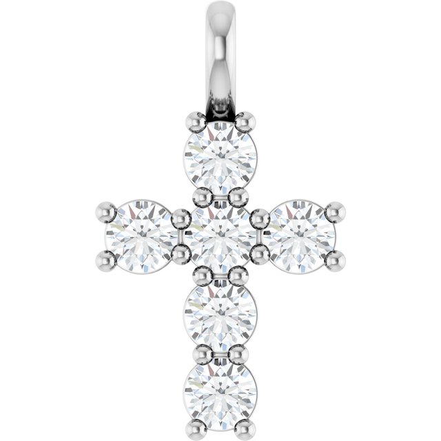 10K White 1/2 CTW Lab-Grown Diamond Pendant