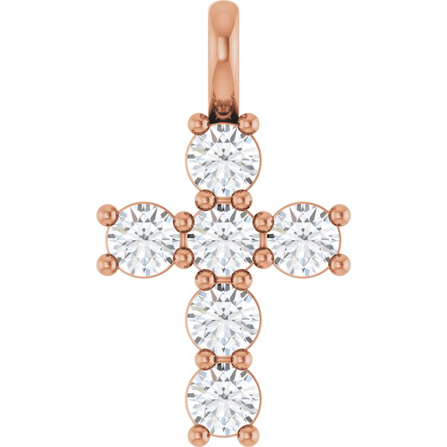 10K Rose 1/2 CTW Lab-Grown Diamond Pendant