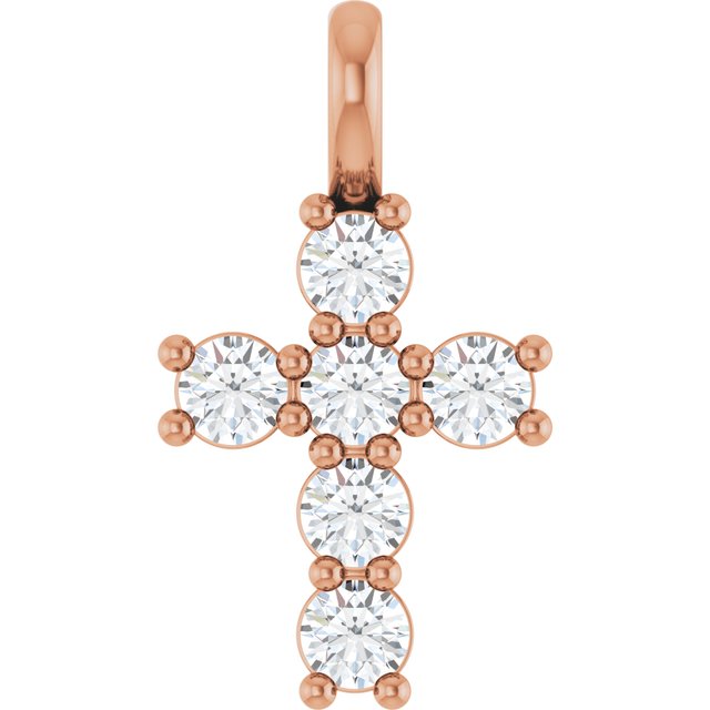 10K Rose 1/3 CTW Lab-Grown Diamond Pendant