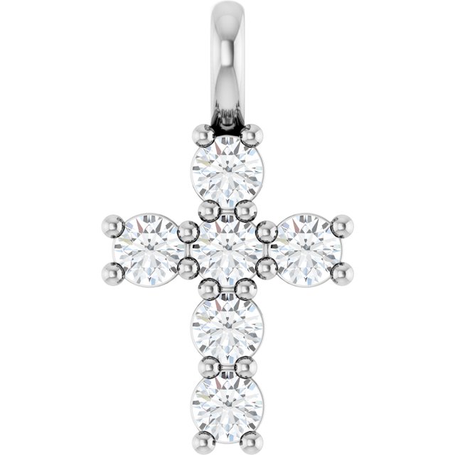 10K White 1/3 CTW Lab-Grown Diamond Pendant