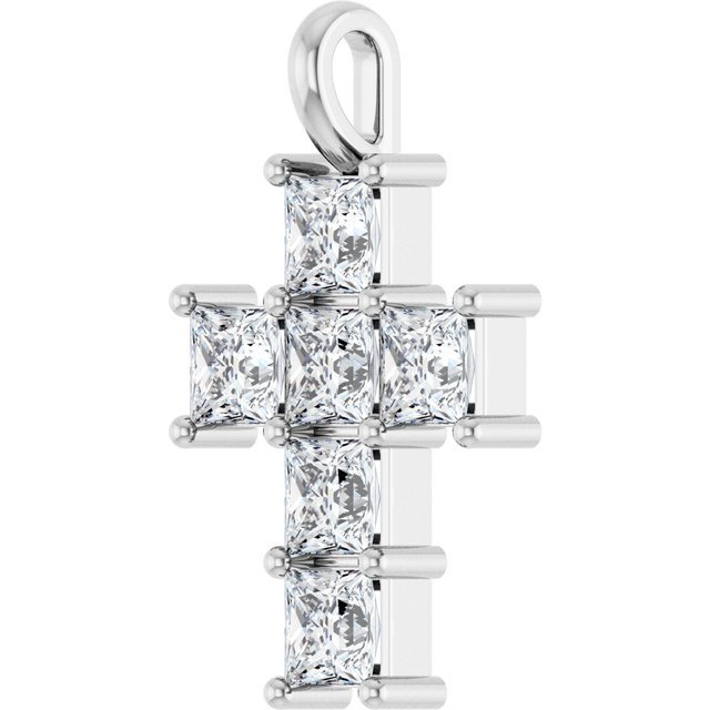 10K White 1 1/2 CTW Lab-Grown Diamond Pendant