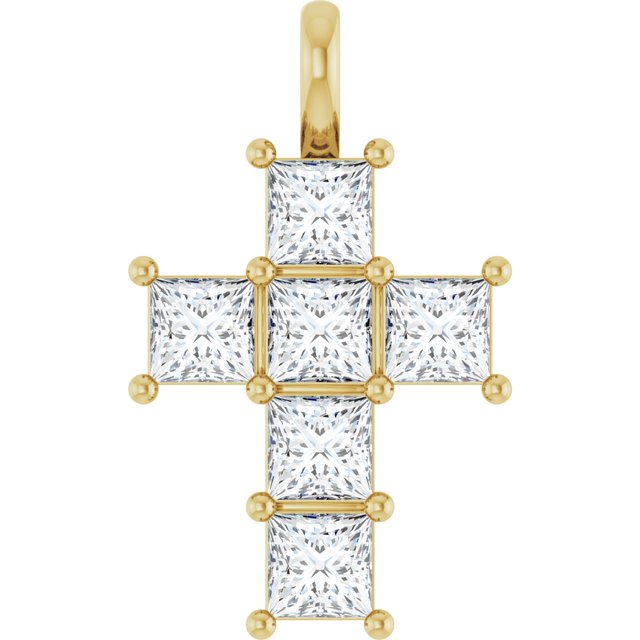 10K Yellow 1 1/2 CTW Lab-Grown Diamond Pendant