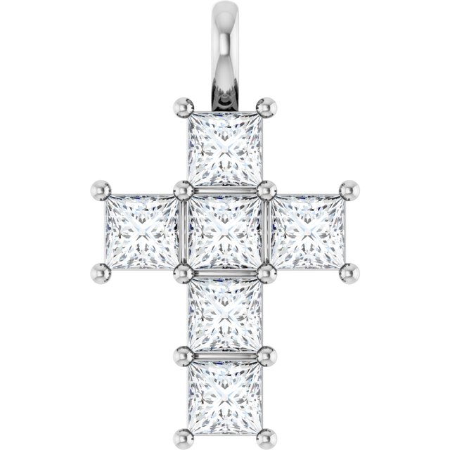 10K White 1 1/2 CTW Lab-Grown Diamond Pendant