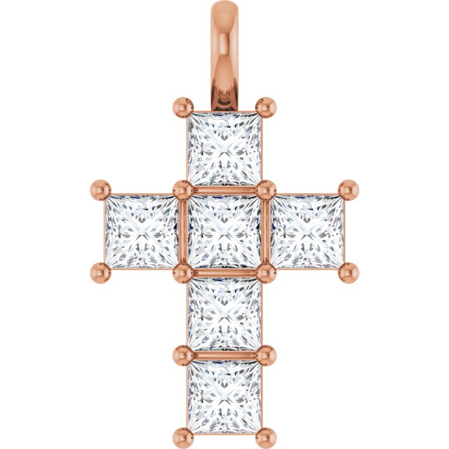 10K Rose 1 1/2 CTW Lab-Grown Diamond Pendant