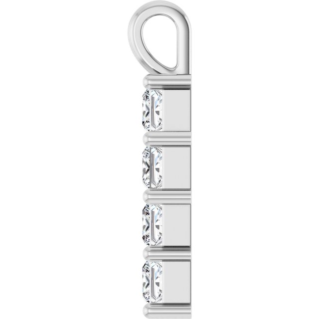 10K White 1 CTW Lab-Grown Diamond Pendant