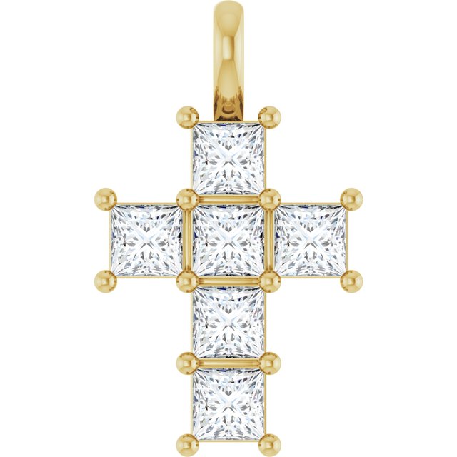 10K Yellow 1 CTW Lab-Grown Diamond Pendant