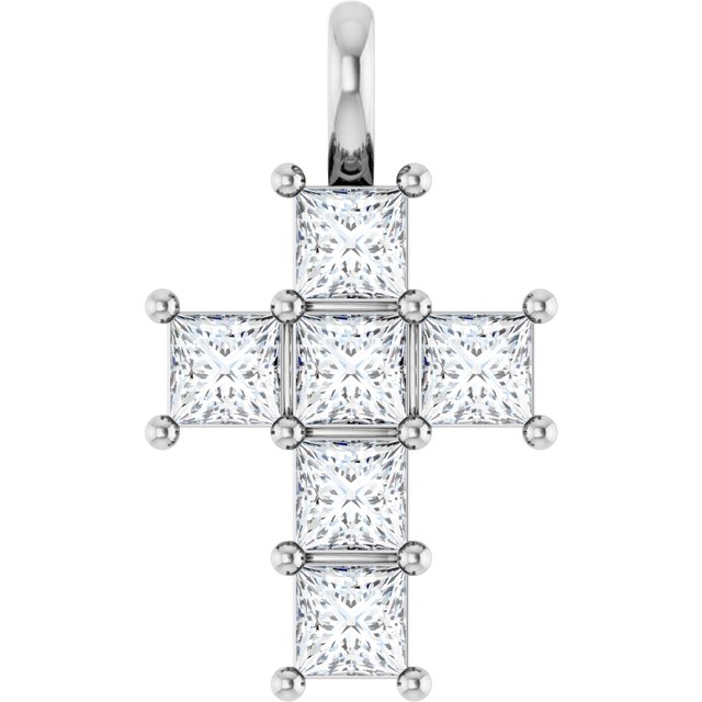 10K White 1 CTW Lab-Grown Diamond Pendant