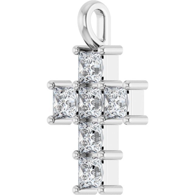 10K White 1 CTW Lab-Grown Diamond Pendant