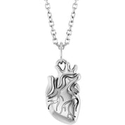 14K White Anatomical Heart 16-18" Necklace
