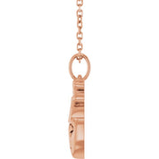 14K Rose Anatomical Heart 16-18" Necklace