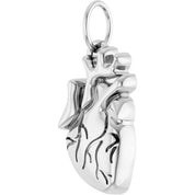 14K White Anatomical Heart Pendant