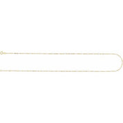 14K Yellow 2 mm Adjustable White Enamel Bead 19-20" Chain