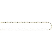 14K Yellow 2 mm Adjustable Black Enamel Bead 9-10" Chain