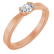 14K Rose 1/4 CT Natural Diamond Ring