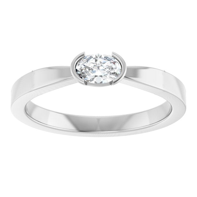 14K White 1/4 CT Natural Diamond Ring