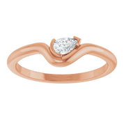 14K Rose 1/6 CT Natural Diamond Ring