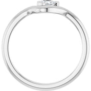 14K White 1/6 CT Natural Diamond Ring