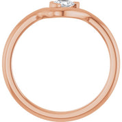 14K Rose 1/6 CT Natural Diamond Ring