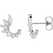 Sterling Silver 1/2 CTW Natural Diamond Front-Back Earrings