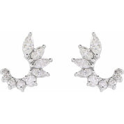 Sterling Silver 1/2 CTW Natural Diamond Front-Back Earrings