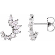 Sterling Silver 1/2 CTW Natural Diamond Front-Back Earrings