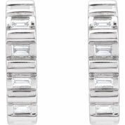 Sterling Silver 1/5 CTW Natural Diamond 11.6 mm Hoop Earrings