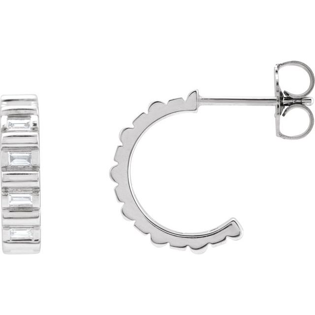Sterling Silver 1/5 CTW Natural Diamond 11.6 mm Hoop Earrings