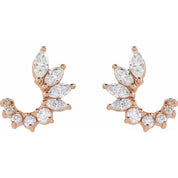 14K Rose 1/2 CTW Natural Diamond Front-Back Earrings