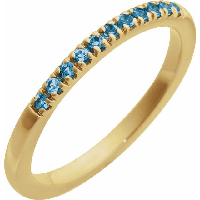 14K Yellow Natural London Blue Topaz Ring