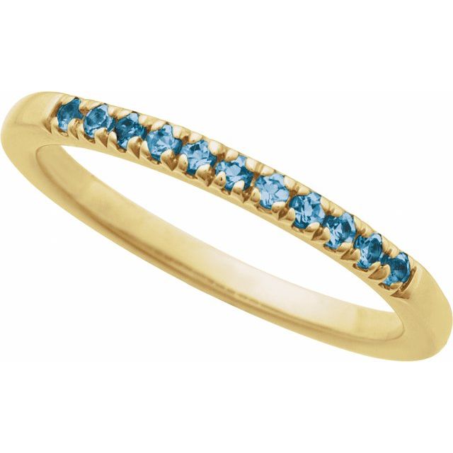 14K Yellow Natural London Blue Topaz Ring