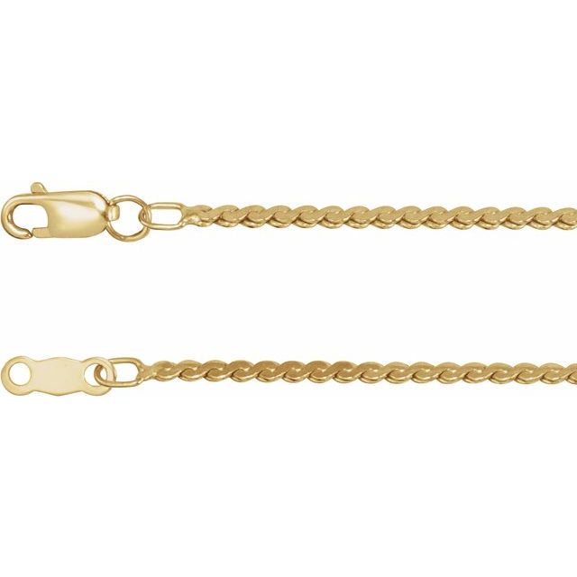 14K Yellow Gold-Filled 1.7 mm Serpentine 18" Chain