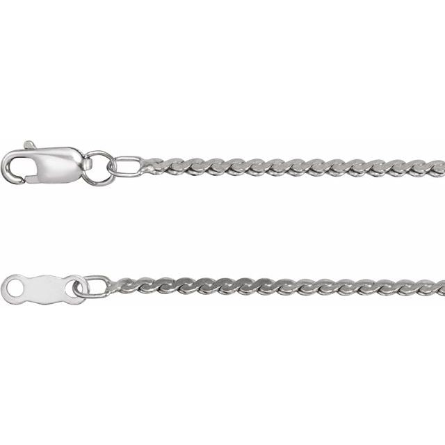 Sterling Silver 1.7 mm Serpentine 7" Chain