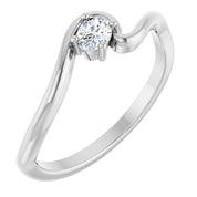 Sterling Silver 1/6 CT Lab-Grown Diamond  Ring