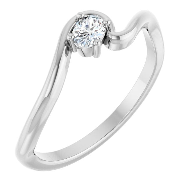 14K White 1/6 CT Lab-Grown Diamond  Ring