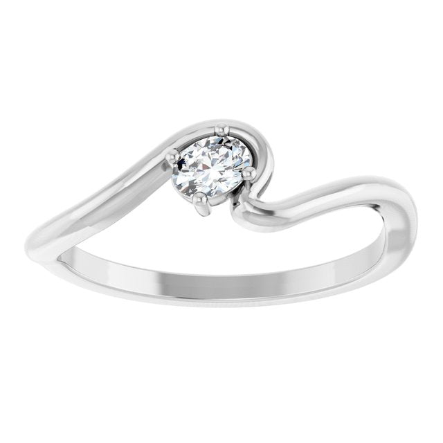 14K White 1/6 CT Lab-Grown Diamond  Ring