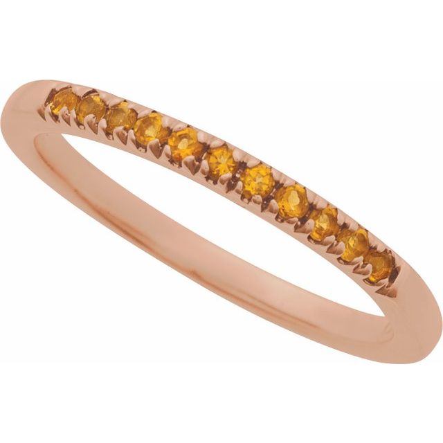 14K Rose Natural Citrine Ring