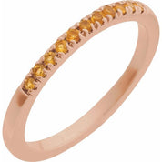 14K Rose Natural Citrine Ring