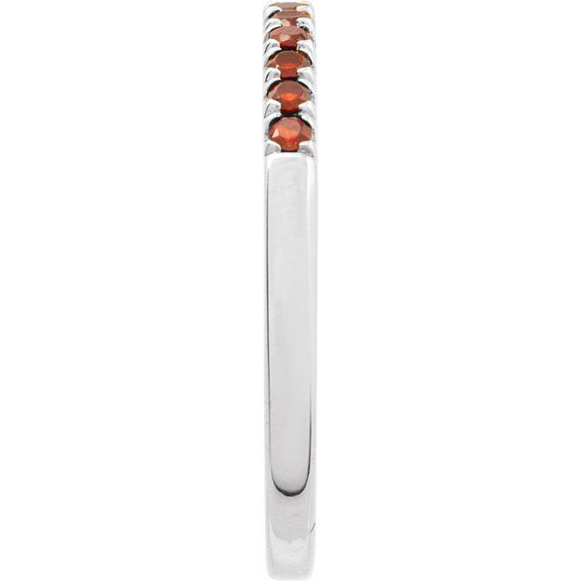 Sterling Silver Natural Mozambique Garnet Ring