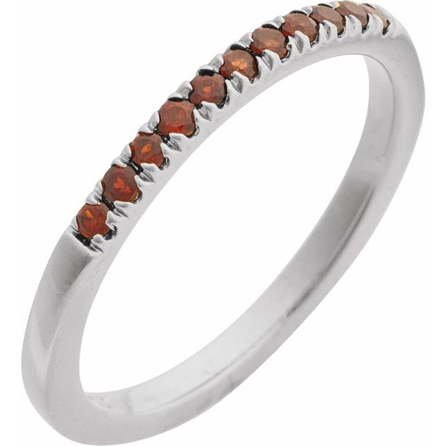 Sterling Silver Natural Mozambique Garnet Ring